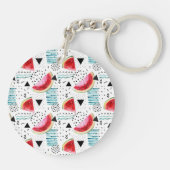 抽象的なスイカパターン キーホルダー (裏面)