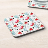 抽象的なスイカパターン コースター (左側)