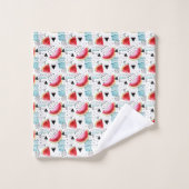 抽象的なスイカパターン バスタオルセット (ウォッシュタオル)