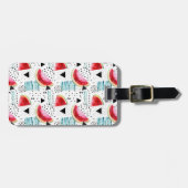 抽象的なスイカパターン ラゲッジタグ (正面横)