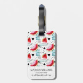 抽象的なスイカパターン ラゲッジタグ (裏面縦)