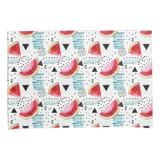 抽象的なスイカパターン 枕カバー (正面右)