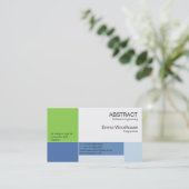 抽象的なスカイブルー及び緑 名刺 (スタンド正面)