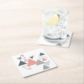 抽象的なスカンジナビアの幾何学的設計 スクエアペーパーコースター (インサイチュ)