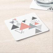 抽象的なスカンジナビアの幾何学的設計 スクエアペーパーコースター (アングル)