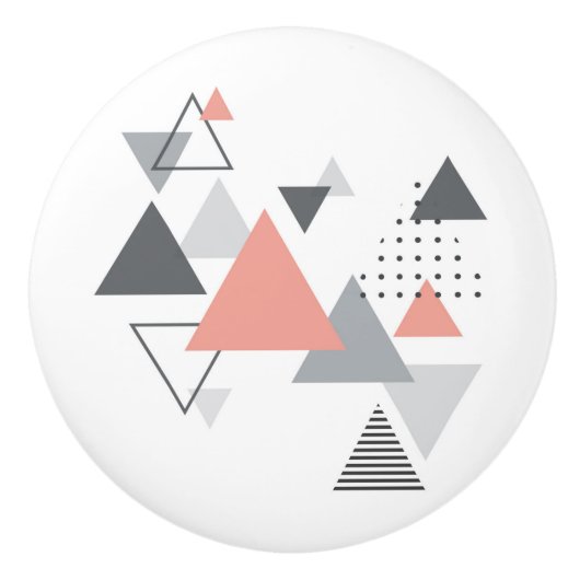 抽象的なスカンジナビアの幾何学的設計 セラミックノブ (正面)