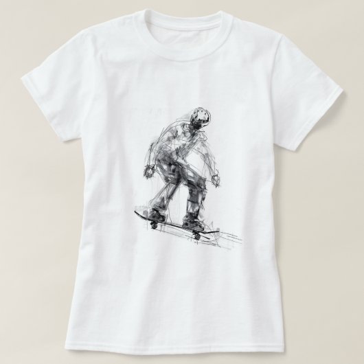 抽象的なスケーターの動き Tシャツ (デザイン正面)