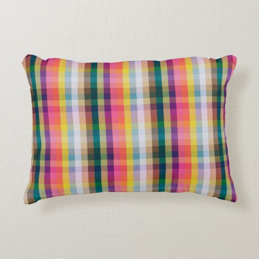 抽象的なスコットランドの格子縞 アクセントクッション (正面)