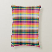 抽象的なスコットランドの格子縞 アクセントクッション (裏面(縦))
