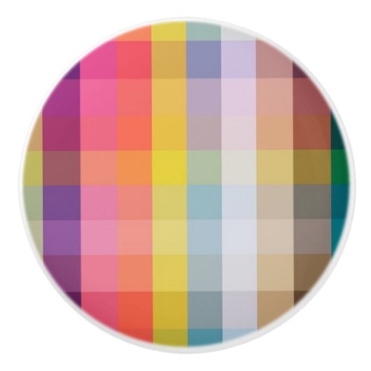 抽象的なスコットランドの格子縞 セラミックノブ (正面)