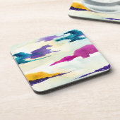 抽象的なスコットランド湖の水彩画のコースターセット コースター (左側)