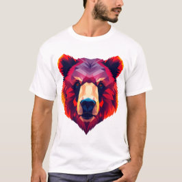 抽象的なスタイルのクマの顔 Tシャツ
