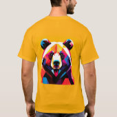 抽象的なスタイルのポリゴンクマ Tシャツ (裏面)