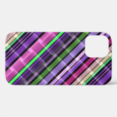 抽象的なストライプパターン（紫、ピンク、緑） Case-Mate iPhoneケース (裏面 (横))