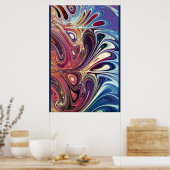 抽象的なスプラッシュデザイン ポスター (キッチン)