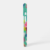 抽象的なスプリングタイムブルース iPhone 16ケース (左側面)