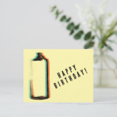 抽象的なスプレー缶のハッピーバースデー ポストカード (スタンド正面)