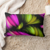 抽象的なスペクトルのリボンのピンクの緑 ランバークッション (ブランケット)