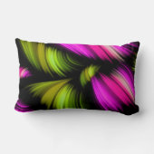 抽象的なスペクトルのリボンのピンクの緑 ランバークッション (裏面)