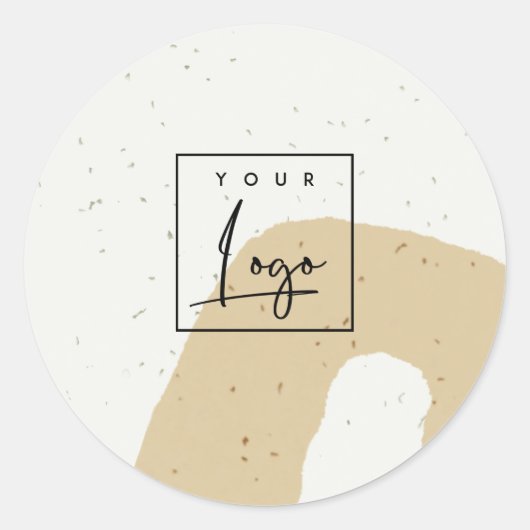 抽象的なセラミック オークルイエロー 斑点のついた形のロゴ ラウンドシール (正面)