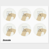 抽象的なセラミック オークル イエロー 斑点 シェイプ ロゴ ラウンドシール (シート)