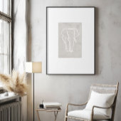 抽象的なゾウのラインアートポスター ポスター