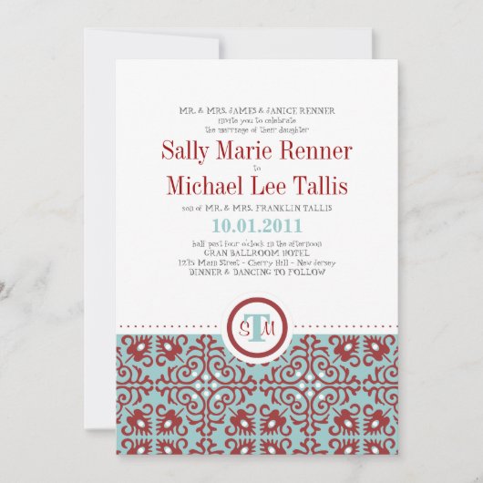 抽象的なタイルパターン招待状 招待状 (正面)