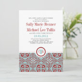 抽象的なタイルパターン招待状 招待状 (スタンド正面)