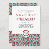 抽象的なタイルパターン招待状 招待状 (正面/裏面)