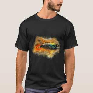 抽象的なタツノオトシゴのデザイン Tシャツ