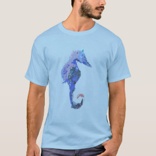 抽象的なタツノオトシゴのワイシャツ Tシャツ