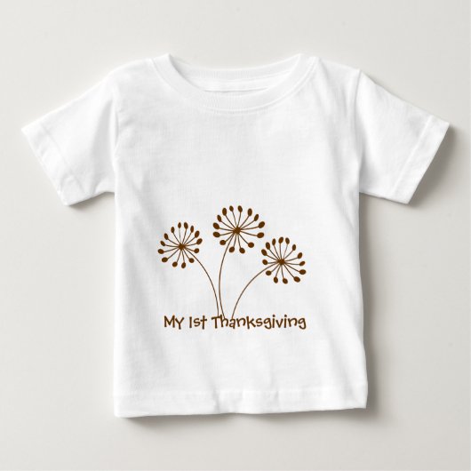 抽象的なタンポポの花 ブラウン ベビーTシャツ (正面)