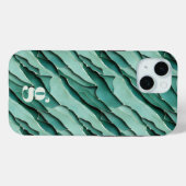抽象的なターコイズの切り絵レイヤーモノグラム Case-Mate iPhoneケース (裏面 (横))