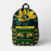 抽象的なダリアの花のパーソナライズ プリントバックパック (正面)