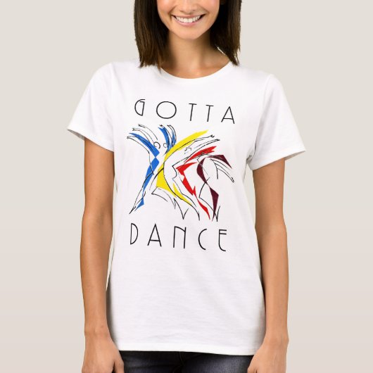 抽象的なダンサーの踊り - ダンス愛好家のためのアート Tシャツ (正面)