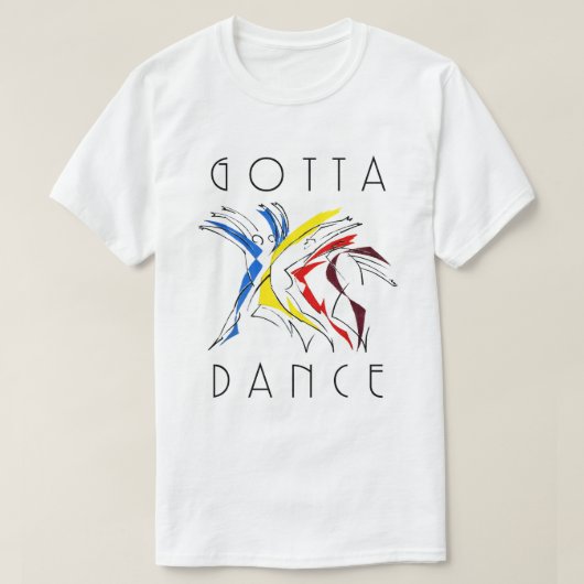 抽象的なダンサーの踊り - ダンス愛好家のためのアート Tシャツ (デザイン正面)