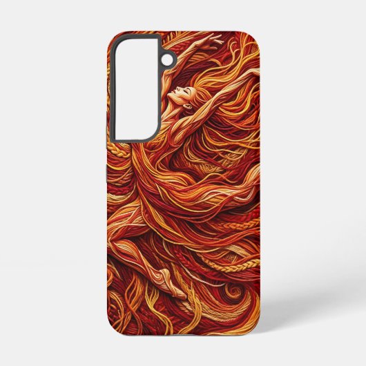 抽象的なダンサー 真紅の糸のSamsungケース Samsung Galaxyケース (裏面)