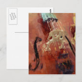 抽象的なチェロのブリッジ ポストカード (正面/裏面)