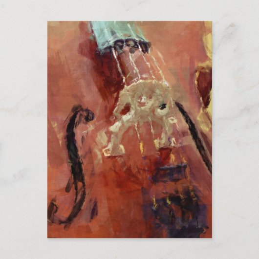 抽象的なチェロのブリッジ ポストカード (正面)