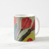 抽象的なチューリップと春の花マグカップ コーヒーマグカップ (正面右)