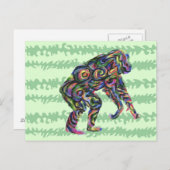 抽象的なチンパンジーのアートポストカード ポストカード (正面/裏面)