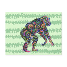 抽象的なチンパンジーのアートポストカード