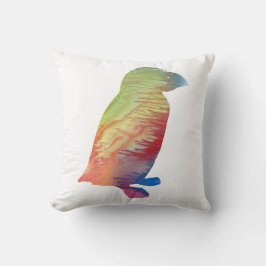 抽象的なツノメドリのシルエット クッション