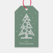抽象的なツリーのカスタムクリスマスギフトタグ ギフトタグ (正面)