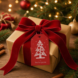抽象的なツリーのカスタムクリスマスギフトタグ ギフトタグ