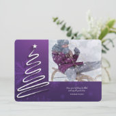 抽象的なツリーの写真を使ったホリデーカード シーズンカード (スタンド正面)