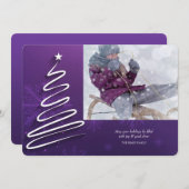 抽象的なツリーの写真を使ったホリデーカード シーズンカード (正面/裏面)