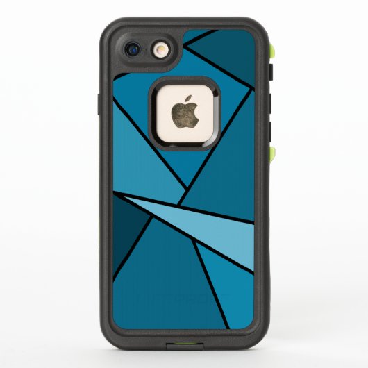 抽象的なティール(緑がかった色)の幾何学的な形 LifeProof iPhoneケース (裏面)