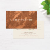 抽象的なテラコッタ・コッパー・バーントオレンジのギフトカード (デスク)