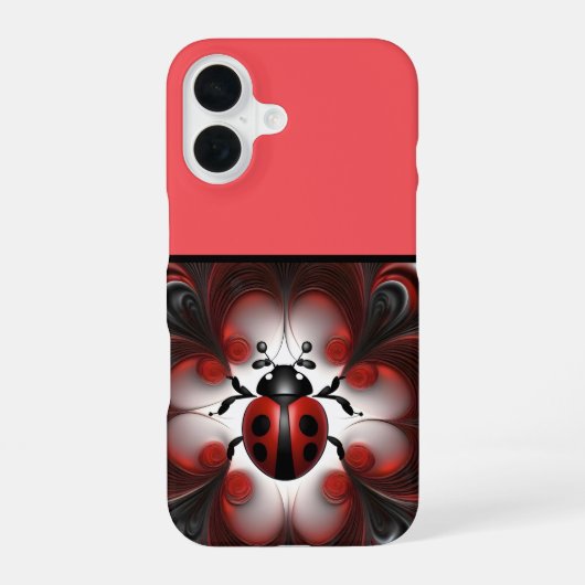 抽象的なテントウムシのアートデザイン, iPhone 16ケース (裏面)